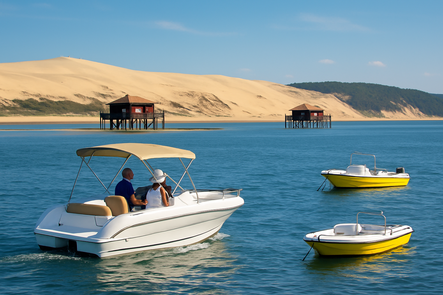 location d'un bateau à moteur ou sans permis à Arcachon