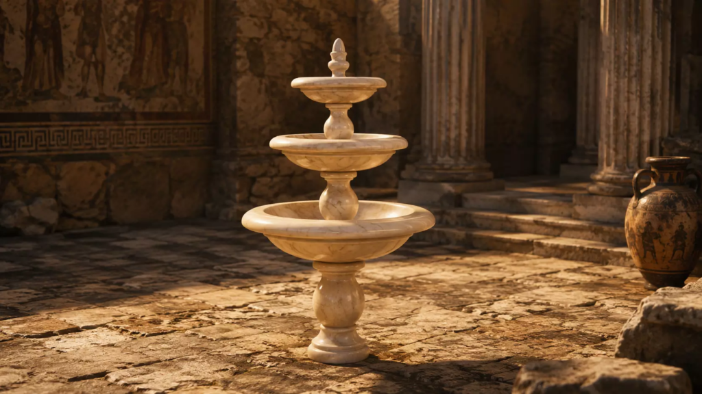 Columns and fountain